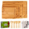 Durable Wooden Cutting Boards for Kitchen-Bamboo Cutting Board Set with