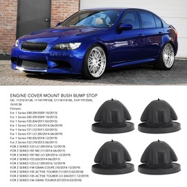 Jadeshay Set of 4 Engine Cover Mounting Grommet, Engine Cover Rubber, Engine Cover Grommets Rubber Trim for 1 Series 2 Series 3 Series 4 Series 5 Series