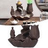 Incense Burner Red Porcelain Dragonfly Shape Backflow Smoke Waterfall Sandalwood