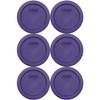 Pyrex 7202-PC Plum Purple Plastic Food Storage Replacement Lids - 6 Pack