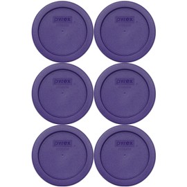 Pyrex 7202-PC Plum Purple Plastic Food Storage Replacement Lids - 6 Pack