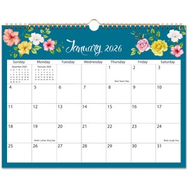 2026 Wall Calendar - 2026-2027 Wall Calendar Runs from January 2026 - June 2027, 14.5" x 11.5", 18-Month Flower Calendar, Twin-Wire Binding + Hanging Hook + Thick Paper
