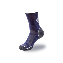 Fish Monkey SM225 Wool Lightweight Mini Crew Ventilated Outdoor Active Fishing With Arch And Ankle Compression Socks For Men and Women (Navy - XLarge)