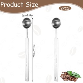 2 Pcs Stainless Steel Measuring Spoons, Teaspoon Measuring Spoons, 1 Teaspoon (5 mL | 5 cc | 1/6 oz | 1/3 Tablespoon), Dishwasher Safe, Metal Measuring Spoons for Cooking & Baking