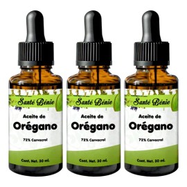 3 Piezas Aceite De Orégano Santé Bénie De 30 Ml Con Gotero