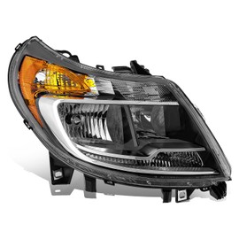 Auto Dynasty Headlights Assembly Compatible with 2014-2022 Ram Promaster 1500 2500 3500, Passenger Right Side Halogen Headlamps Replacement, Chrome Housing Amber Corner, CH2503254