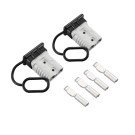 micrl 2 conectores rápidos de batería de calibre 2 de 120 amperios con asa, cable de puente conector/desconexión para cabrestante de recuperación, sistemas de remolque (gris)