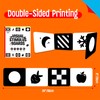 2 PCS Baby Visual Stimulus Cards, Double-Sided High Contrast Black