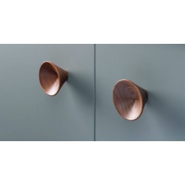 Gedotec Wooden Furniture Knobs, Pack of 1 Door Knob for Cupboards, Oak Including Mounting Material, CONIC 0538, D: 29.4 mm, Cupboard Knobs for Kitchen Cupboards, Cupboard Handles, Door Handles,