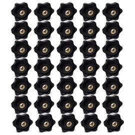 Sekonow 35PCS 6 Star Knobs 1/4-20 Knob Female Threaded Knobs Hexagon Head Screw T Track Knobs Nuts Accessories