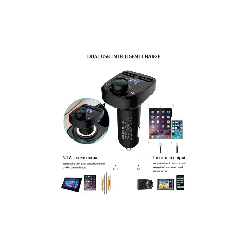 Transmisor FM Bluetooth Yixoo para Auto con Manos Libres y