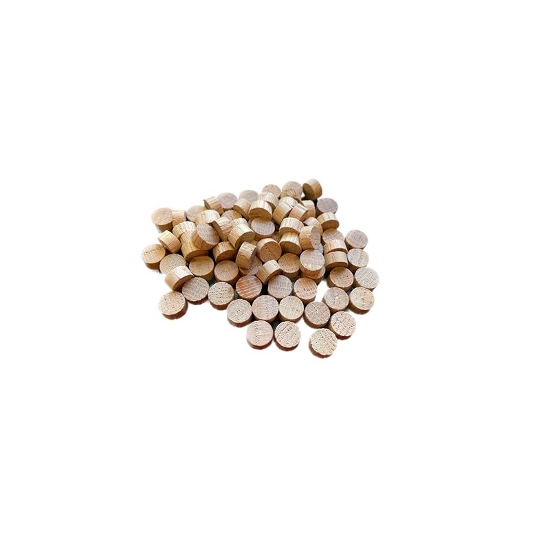 Oak Wood Plugs 3/8 inch, Screw Hole Plugs, Flat Head