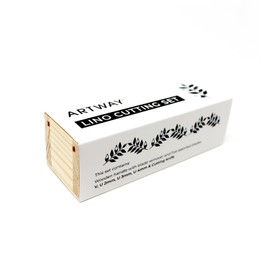 Artway Lino Cutting Tools – Ideal for Relief Printmaking – 5 Assorted Cutting Nibs and Ergonomic Handle in Wooden Storage Box