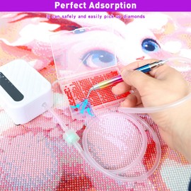 Yang Muo Electric Diamond Art Painting Pen Kit for Adults: Vacuum AB Drill Tool with Storage Case, No Wax Needed, 3-Speed Adjustable & USB Rechargeable, Quiet Wireless Pen for Diamond Art