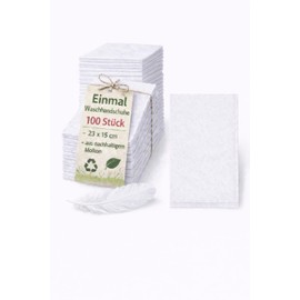 BUXMED Pack of 100 Disposable Wash Mitts 23 x 15 cm Molleton Wash Cloths for Adults and Babies, Soft & Gentle, Disposable, Disposable Wash Mitts Body Wash Mitts