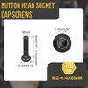 DTGN M2-0.4x8mm Button Head Socket Cap Screws - 100Pack -