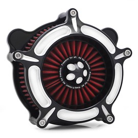 For harley air cleaner filter Sportster Softail Touring street road king glide Dyna for harley davidson air intake filters (Contrast Cut - Red Filter, C-For Touring 08-16, Softail 16-17)