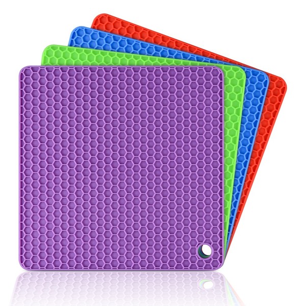 CAKETIME Silicone Trivet Mats - Hot Pads Spoon Rest, Multipurpose