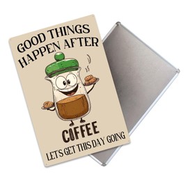 Inspirational Coffee Decorative Sign Cute Cartoon Metal Poster For Cafe Bar Kitchen 8×12 Inches