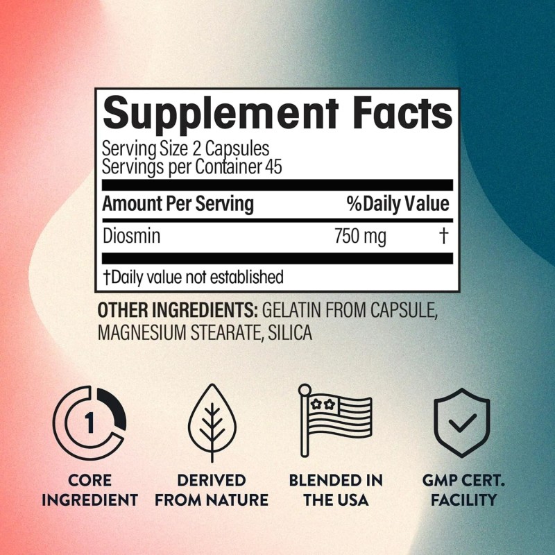 NGL Pure Diosmin 750 mg - Citrus Bioflavonoids for Blood