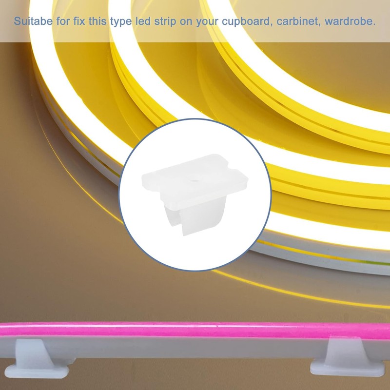 TOP-VIGOR 50 Stück Lichtschlauch-Befestigungsclips, LED-Lichtstreifen, Wandk, Befestigungsklemmen, Halter, Zubehör mit