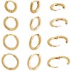 Beebeecraft 8Pairs 4 Styles Hoop Earrings for Women 18K Gold