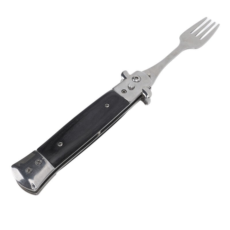 Folding Spring Fork Reusable Stainless Steel Automatic Foldable Spring Fork