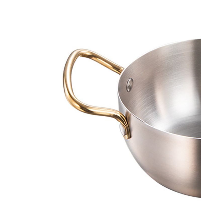 Korea Ramen Pot Stainless Steel Double Handle Fast Heating Ramen