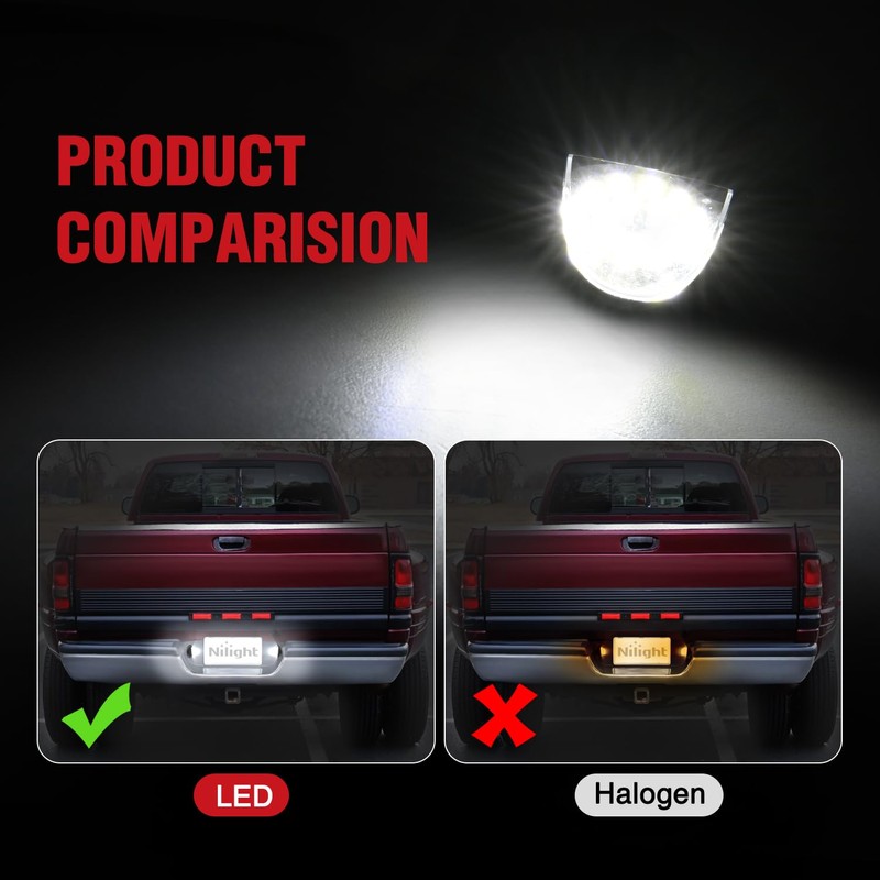 Nilight License Plate Light Compatible with 1994 1995 1996 1997