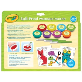 Crayola Spill Proof Washable Paint Kit, 8 Assorted Colors, 3 Paintbrushes 53/Set
