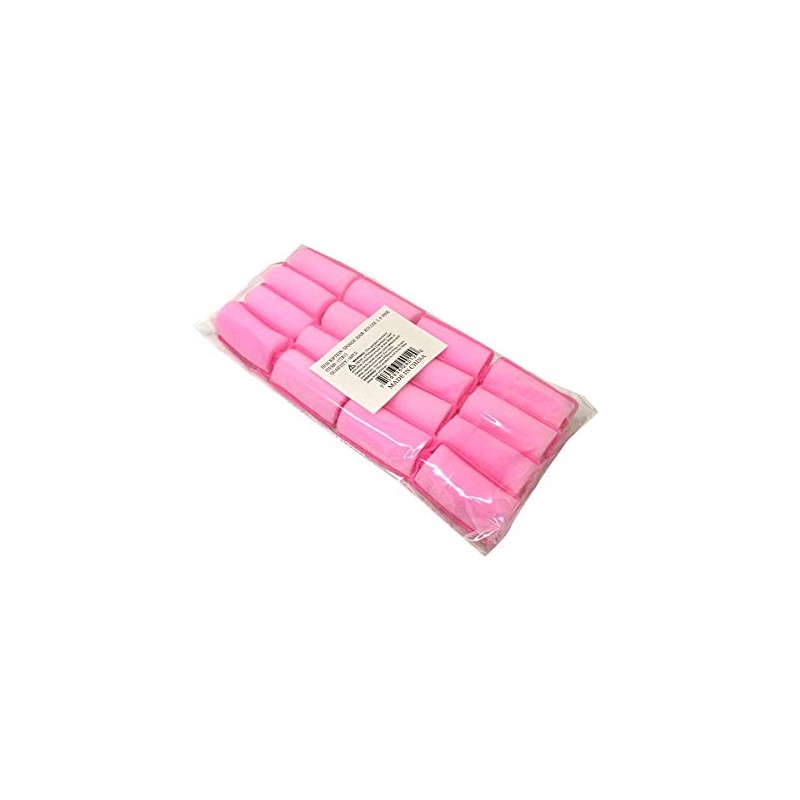 Pink Foam Sponge Hair Rollers (Large 16pc)