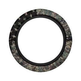 Oramclsy American Flag Golf Cart Steering Wheel Cover, Camou, Polyester, 13 inches, Universal Fit