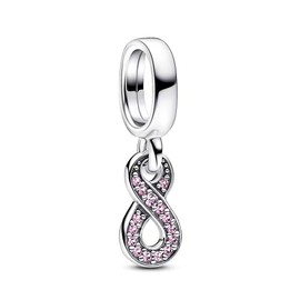 Qulmlxis - Abalorio de corazón de plata de ley 925 para pulseras y collar con colgante de abalorio para mujeres, familiares y amigos, Zirconia cúbica, Circonita cúbica
