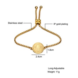 Yonhon St Saint Benedict Medal Bracelet San Benito Bracelet for Men Women