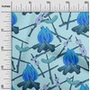 oneOone Velvet Aqua Blue Fabric Campfire Sewing Fabric by The