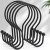 Shower Curtain Hooks Black Shower Curtain Rings, Simple Double Hook