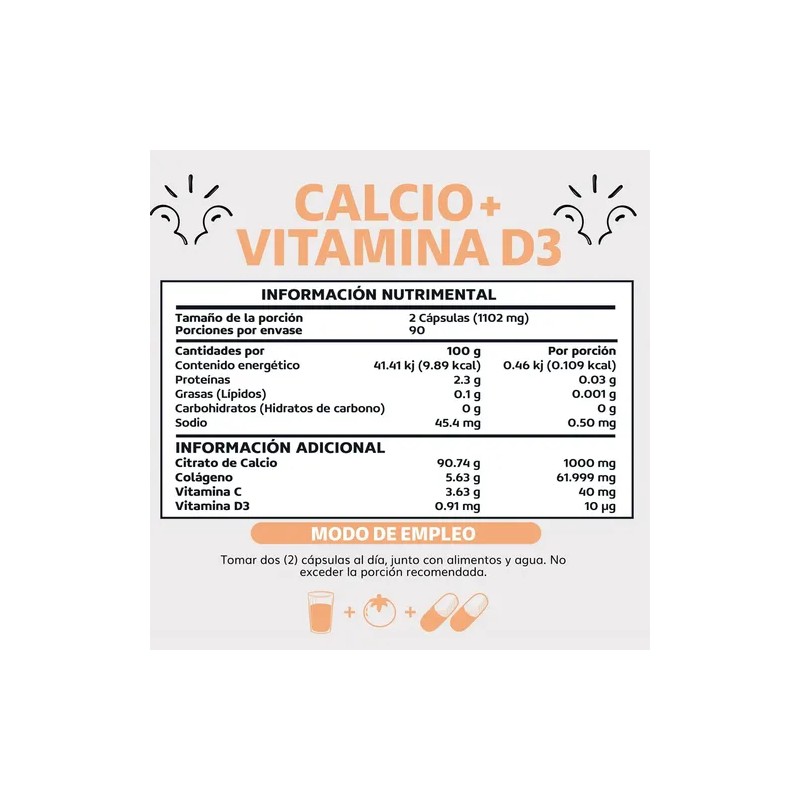 Beyond Vitamins Calcio 1000 Vitamina Potenciado Colágeno Hidrolizado Puro Colageno