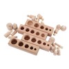 Cylinder Socket Toy Beech Wood Educational Knobbed Cylinders Blocks for
