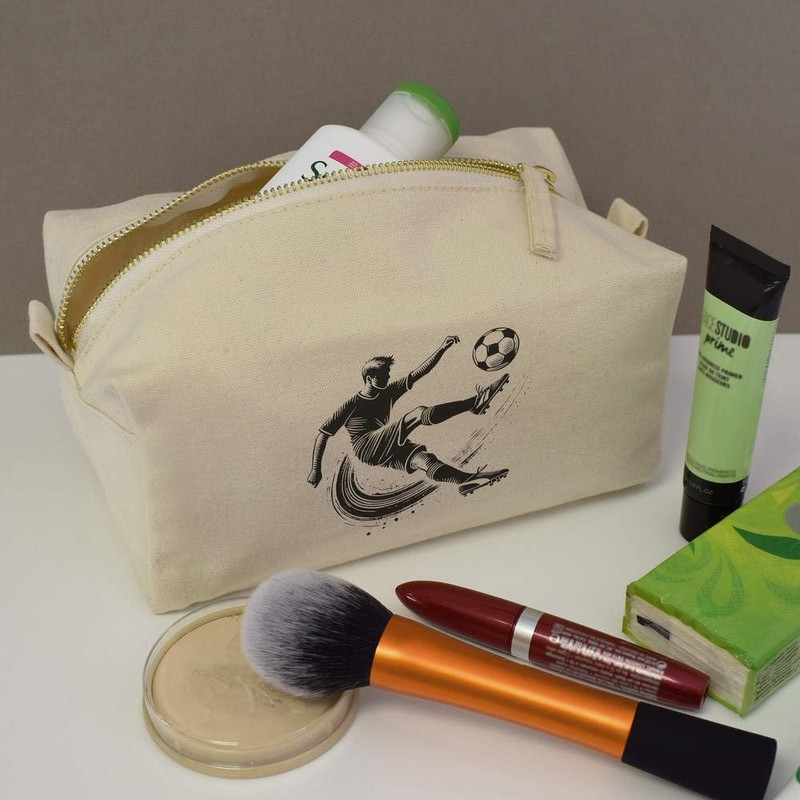 'Soccer Player' Canvas Wash Bag/Makeup Case (CS00043256)