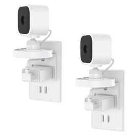 Koroao 2PACK Blink Mini Outlet Wall Mounts - AC Outlet Wall Plug Mount Stand Holder Bracket for Blink Mini Indoor Camera Without Messy Wires or Screws(Blink Mini is not Include)