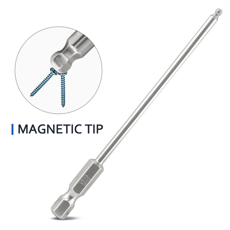 LDEXIN 10Pcs Ball End Hex Head Screwdriver Bits Set, 2mm