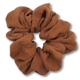 Linen Scrunchies | Hair Scrunchies for Womens Hair | Large Hair Scrunchie | Big Hair Scrunchies | Brown Scrunchies | Thick Hair Scrunchies | Hair Ties No Damage | Silk Scrunchies