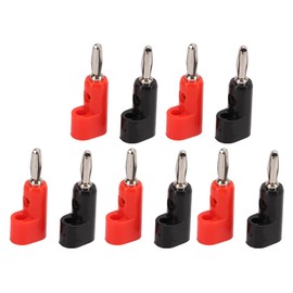Sonew 10pcs Banana Plug Speaker Wire Connector 4mm Red Black Open Screw Type Stackable Solderless Adapter for RVs Trucks Cars