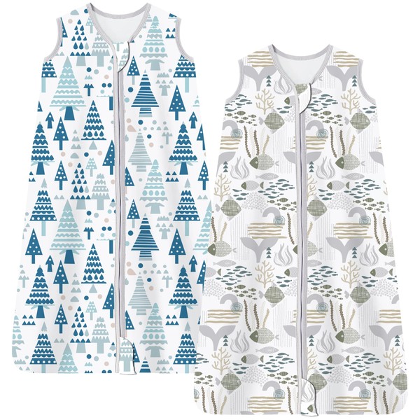 Chilsuessy Summer Sleeping Bag, 2 Pieces, Baby Sleeping Bag, Summer