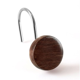 Ganchos para cortina de ducha estilo bohemio, de estilo rstico, de resina texturizada, anillos de acero inoxidable, accesorios decorativos de bao,... 