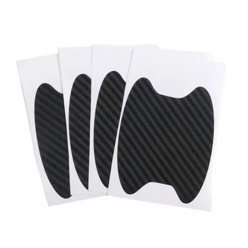 4Pcs Carbon Fiber Car Door Handle Scratch Protector Film