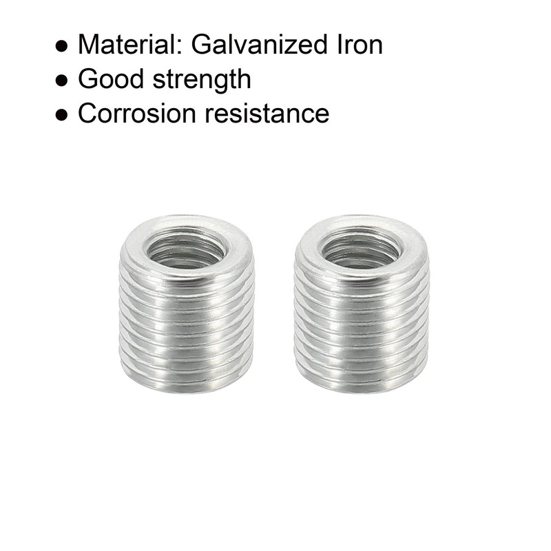 sourcing map Thread Reducing Nuts Insert M10 x 1mm Male