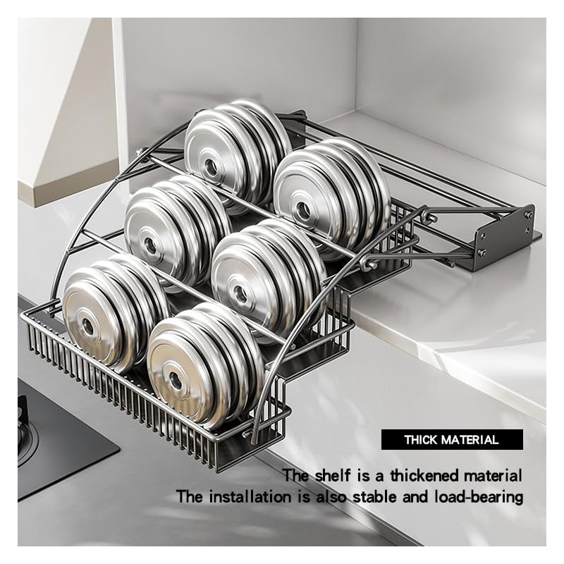 HZBL-LP 3-Tier Pull Down Spice Rack Organizer for Inside Cabinet