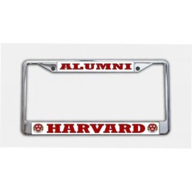 HARVARD COLLEGE  ALUMNI METAL USA MADE CHROME LICENSE PLATE FRAME