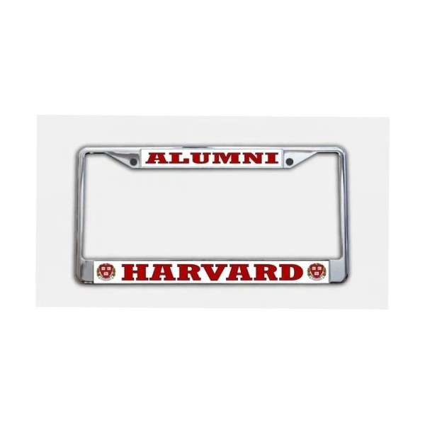 HARVARD COLLEGE ALUMNI METAL USA MADE CHROME LICENSE PLATE FRAME